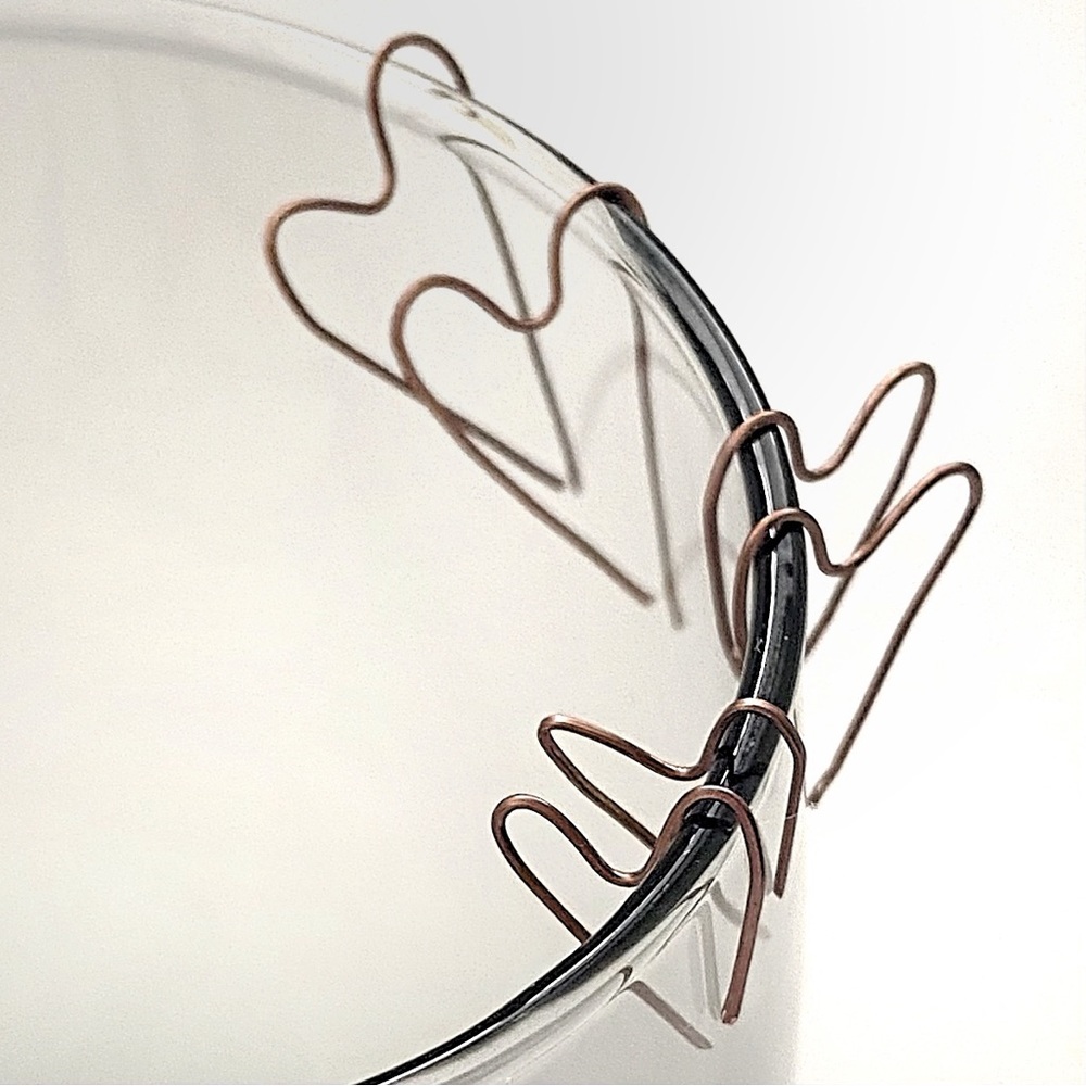 3/$40 Handcrafted Antique Copper Heart Threader Wire Earrings Hoops 3 Pair Set